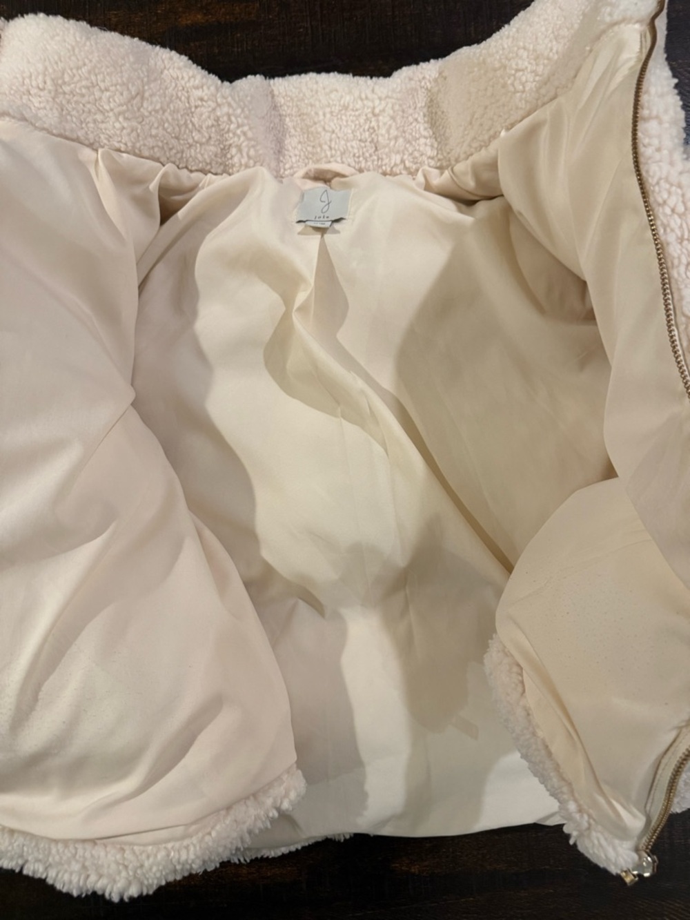 Joie Sherpa Teddy Jacket Cream Cropped Cozy Puffer M - Picture 8 of 12